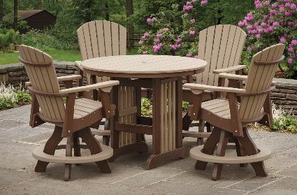 Kings Poly Round Balcony Table and Chair Set