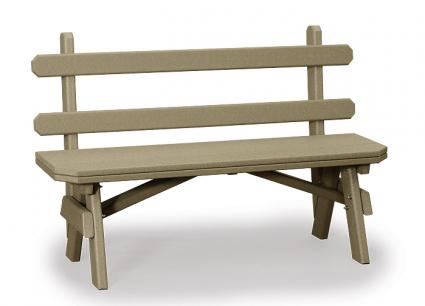 Poly Garden Bench with Back