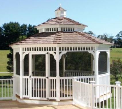 14' Vinyl Gazebo with Double Roof