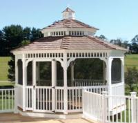 14' Vinyl Gazebo with Double Roof