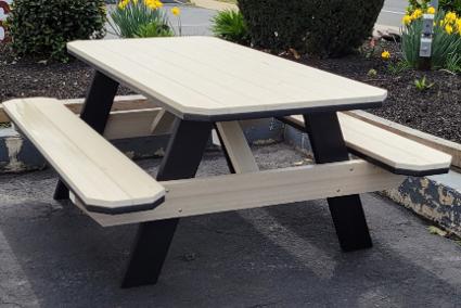 Finch Stock Poly Picnic Table Black Birch $1100.00