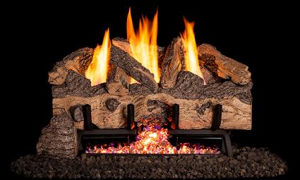 Peterson Charred Gnarled Oak Split Log Set G10