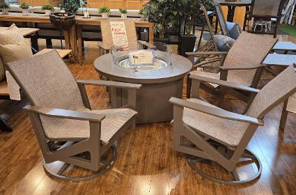 Telescope Wexler Fire Pit Table Set Retail $3857.00  